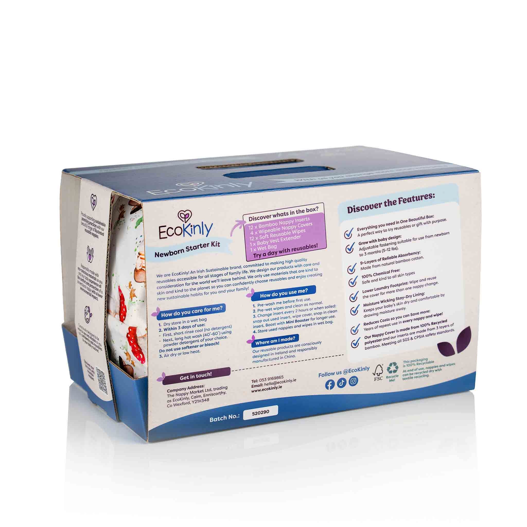 EcoKinly Nappy Starter Kit - Newborn 0-3 Months