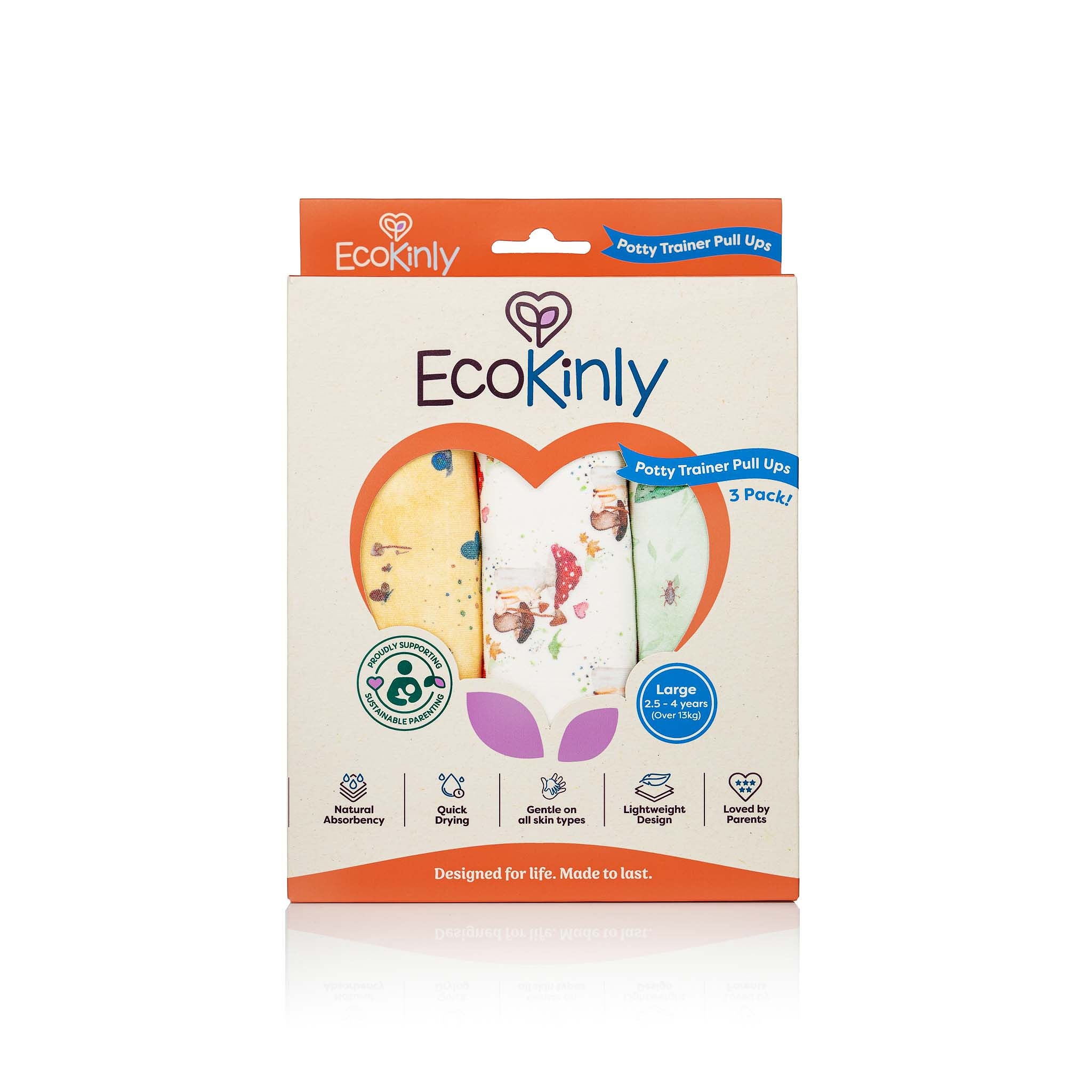 EcoKinly potty trainer pull-ups packaging on a white background