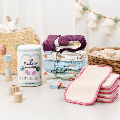 Everyday Nappy Boosters -4 layers Bamboo Cotton 4 Pack