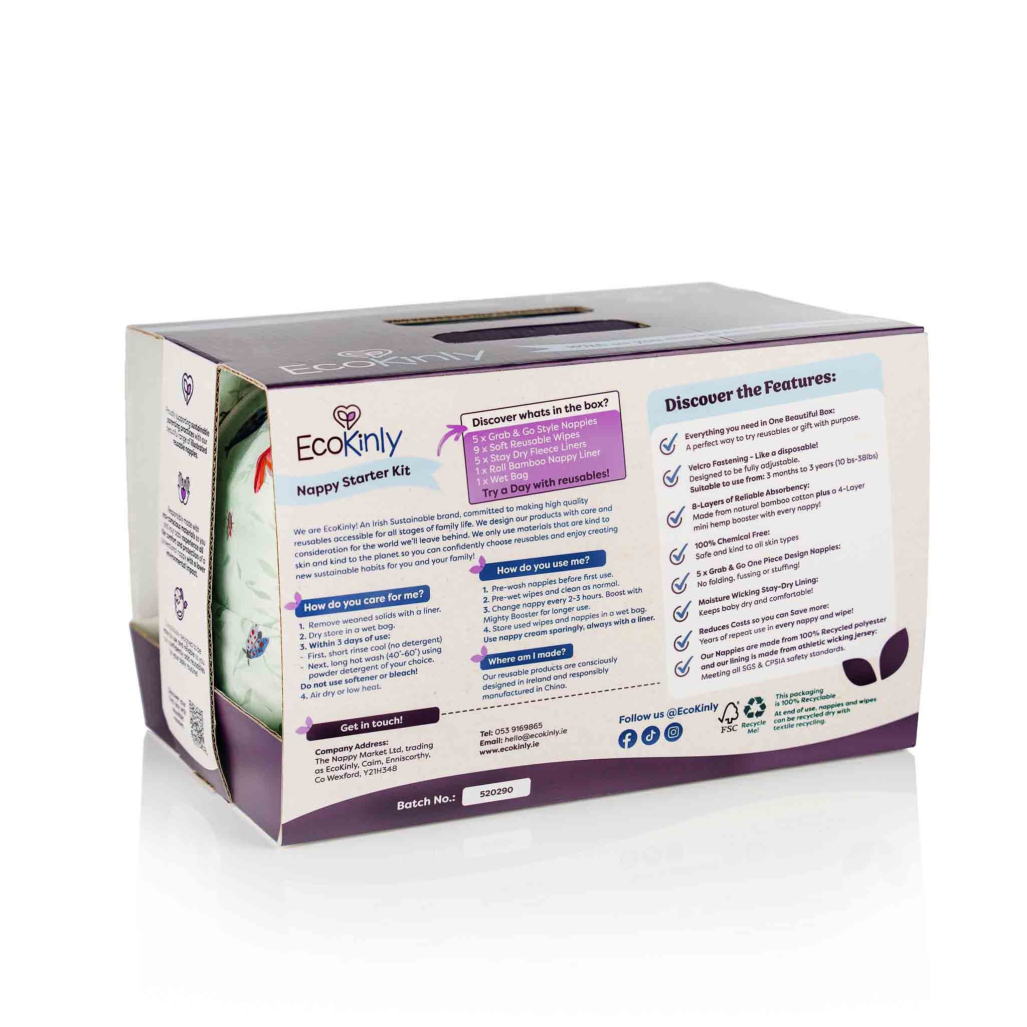 EcoKinly Nappy Starter Kit 3 mths - 3 yrs