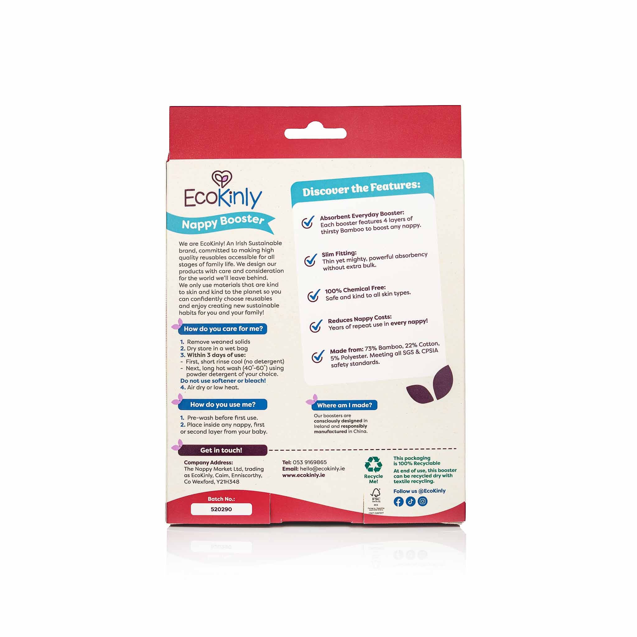 EcoKinly Nappy Booster packaging on a white background