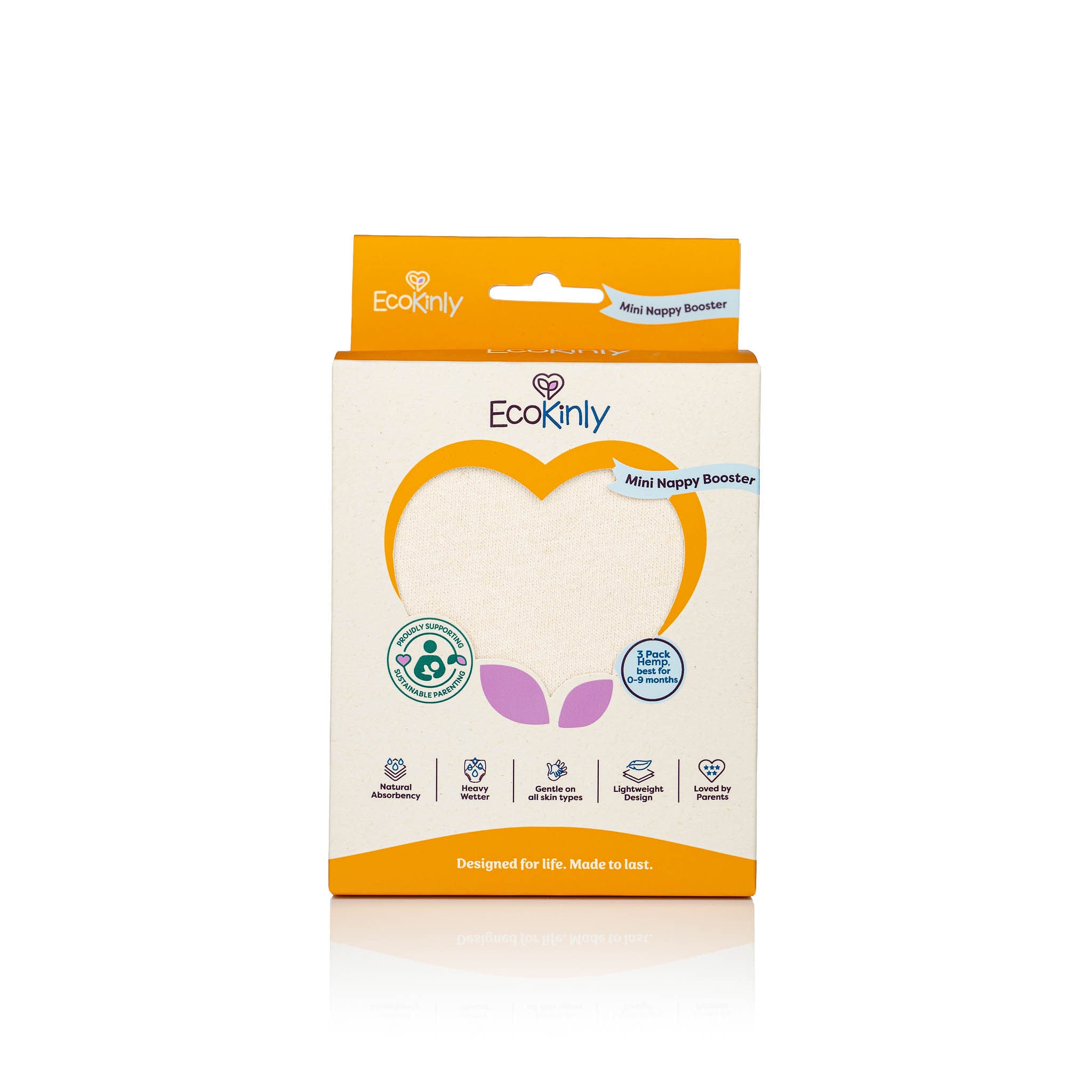 EcoKinly mini nappy booster packaging on a white background