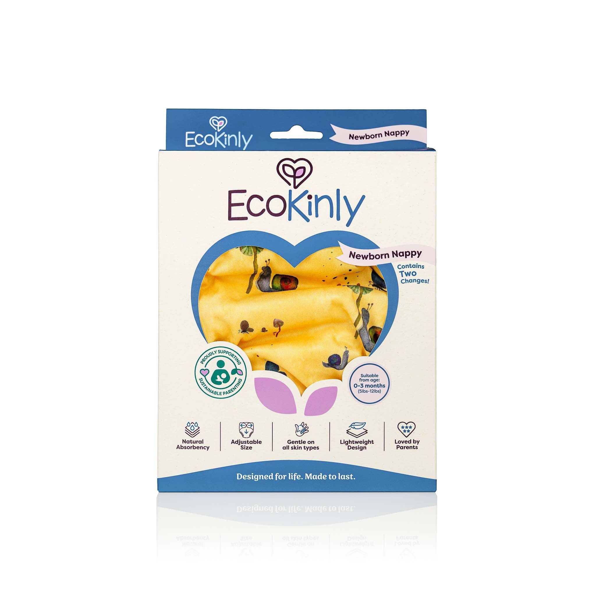 EcoKinly newborn nappy package on a white background