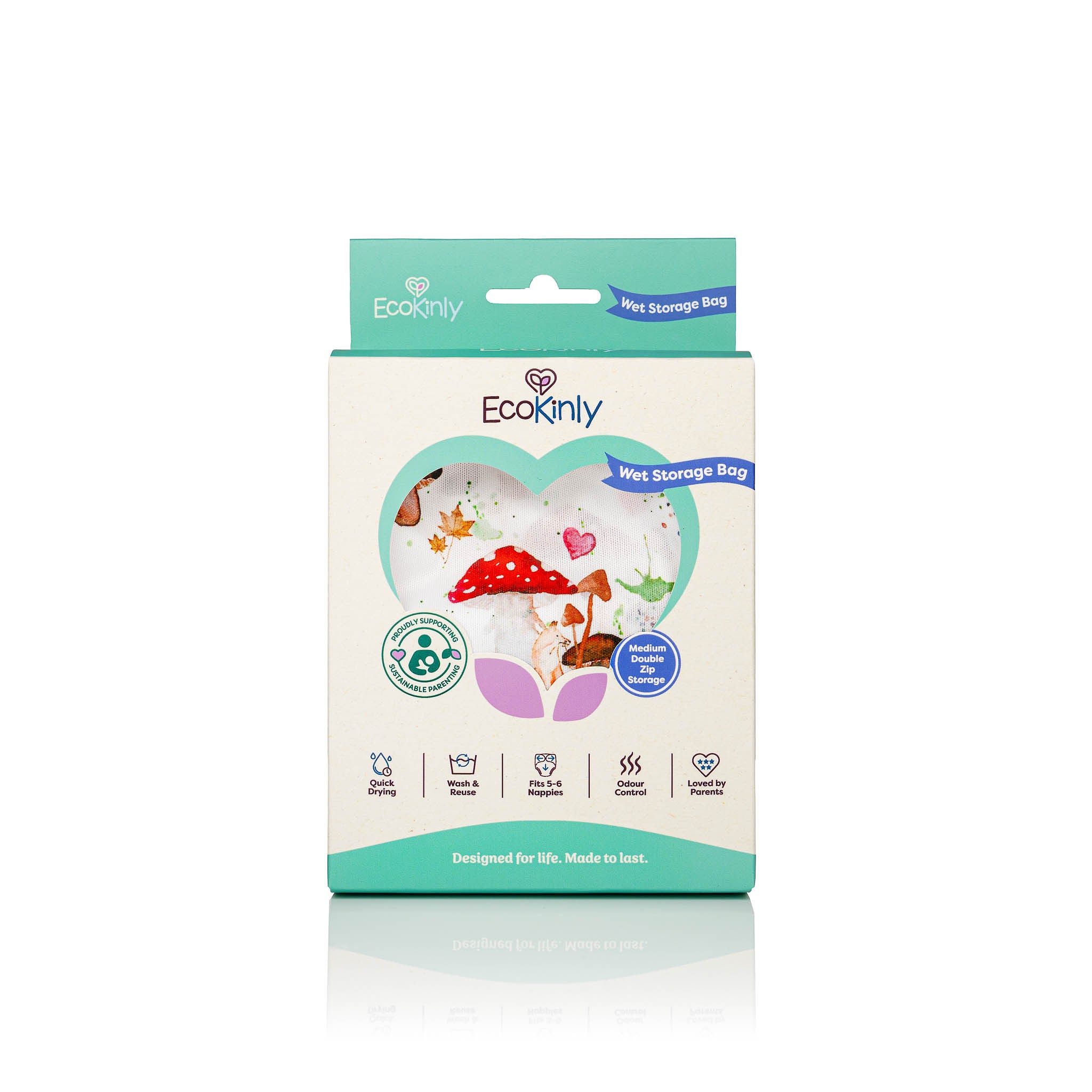 EcoKinly wet storage bag packaging on a white background