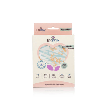 EcoKinly period pads packaging on a white background