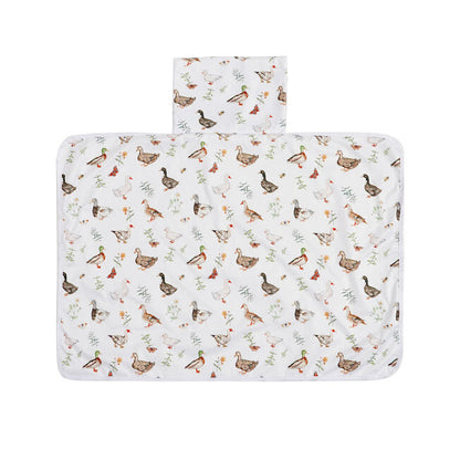 baby changing mat with duck pattern on a white background