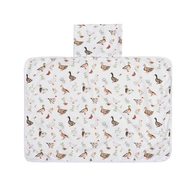 baby changing mat with duck pattern on a white background