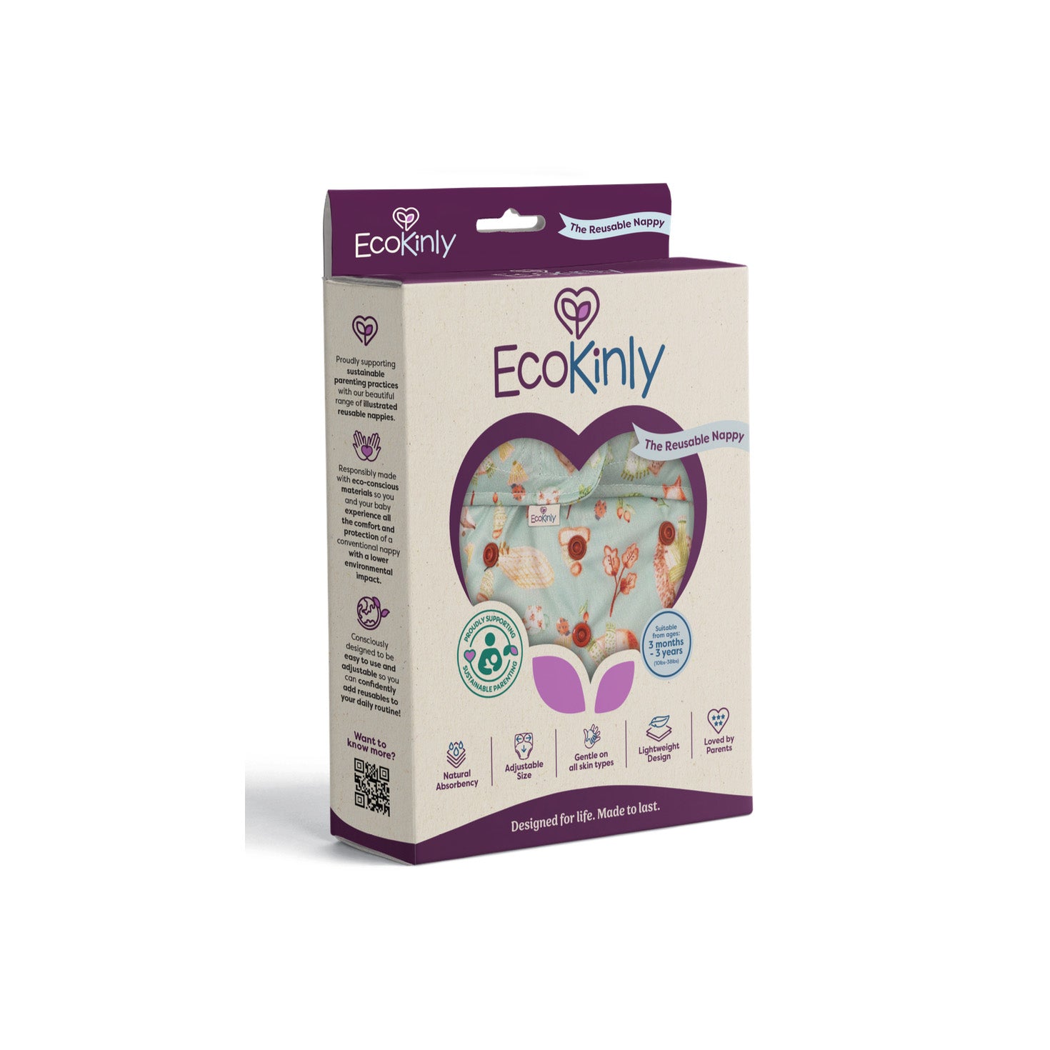 EcoKinly Grab & Go reusable nappy product box for babies 3+ months