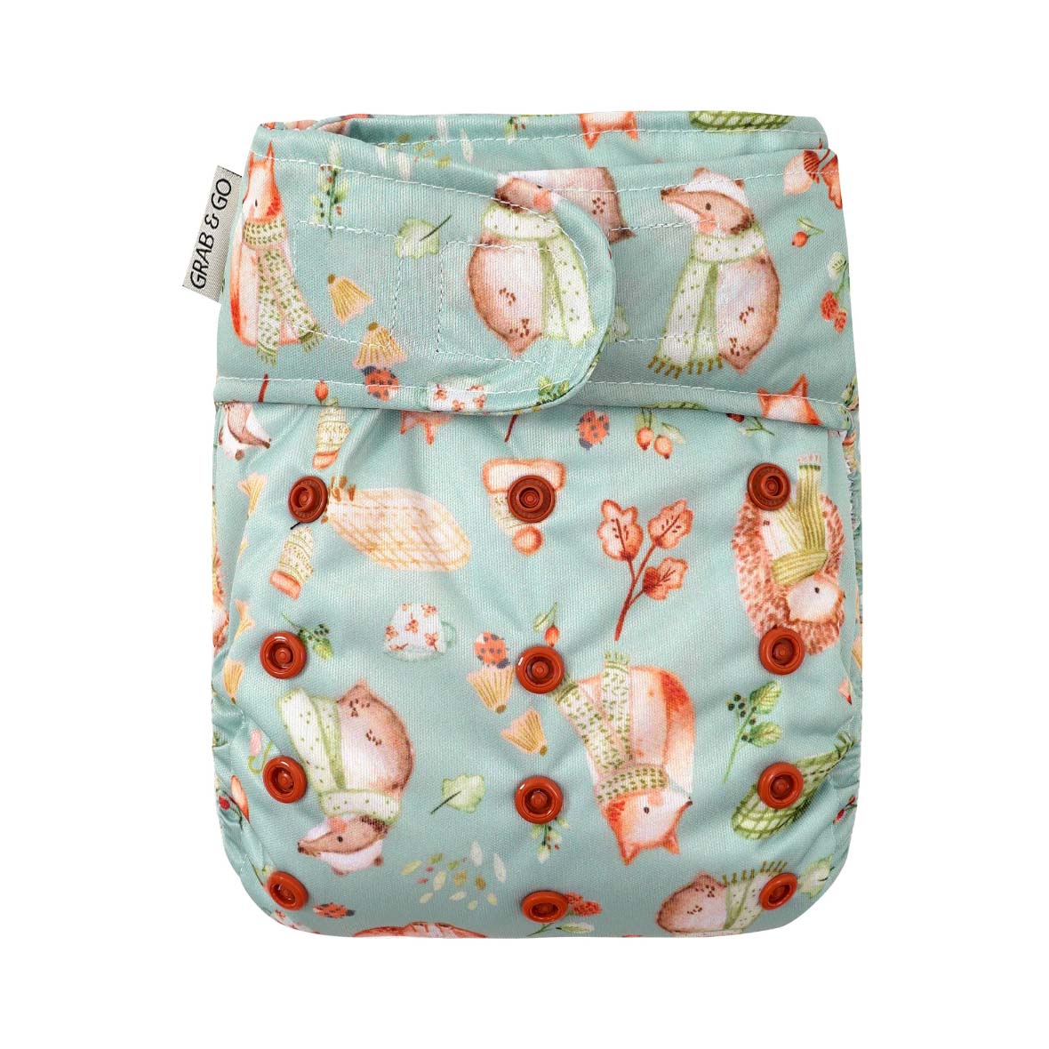 EcoKinly reusable nappy with fox pattern