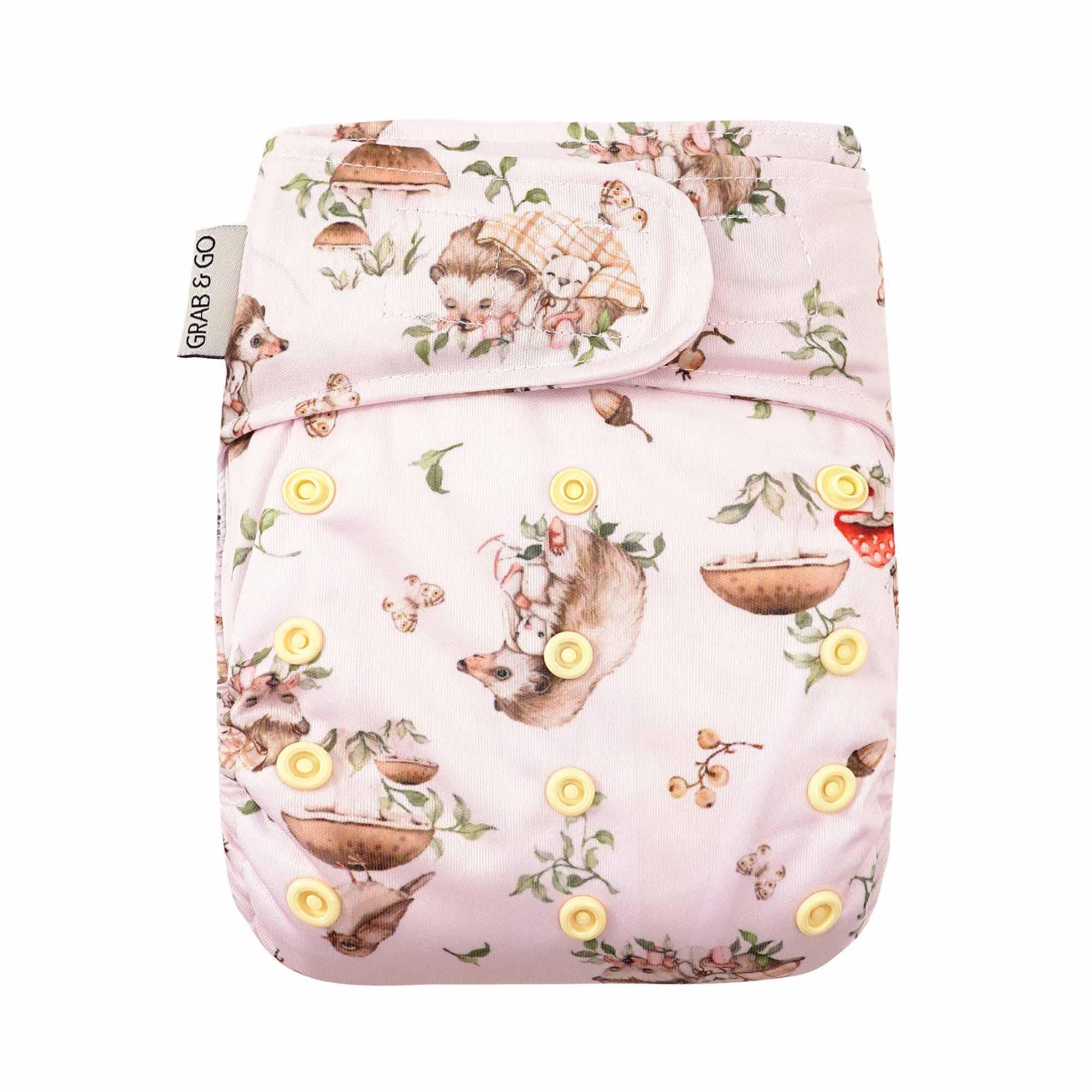 EcoKinly reusable nappy with hedgehog pattern