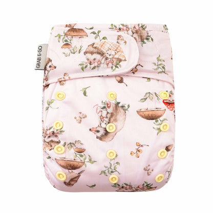 EcoKinly reusable nappy with hedgehog pattern